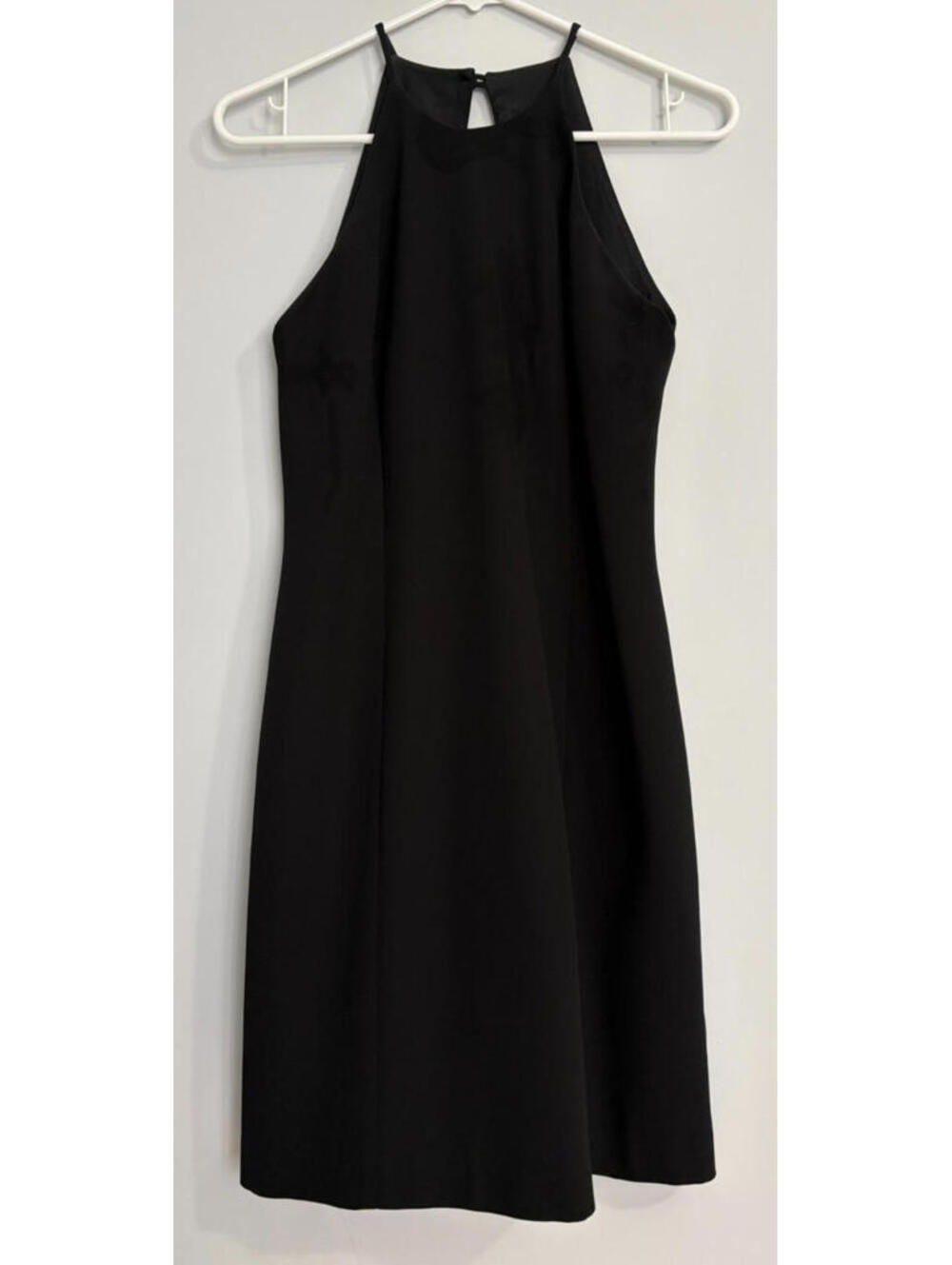 VTG Laundry by Shelli Segal Open Back Halter Dress Black Size 8 Made in USA EUC
